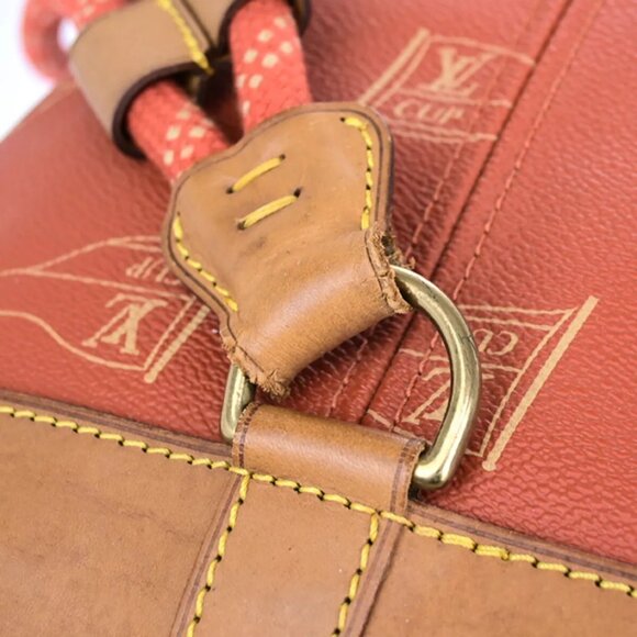 LOUIS VUITTON Logo Cup Saint Tropez Shoulder Bag PVC Leateher Red - Picture 10 of 12